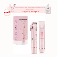 Rasierer Damen, Intimrasierer 2 In 1 Elektrischer Rasierer Damen Intimbereich Bikini Trimmer für Privater Teil Gesicht Achselhöhlen Beine (Rosa)